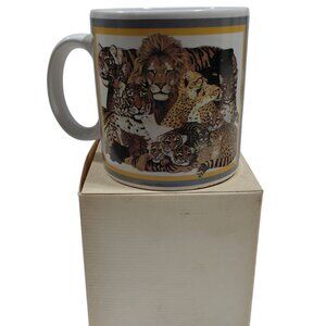Vintage Applause "Everyone Loves A Big Cat" Ceramic Mug With Big Cat Print